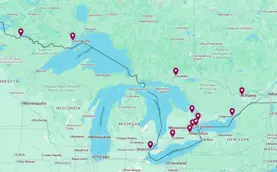 Carte de la province de l’Ontario avec des repères indiquant l’emplacement des organismes responsables partout en Ontario.
